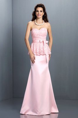 Ärmelloses Satin Bodenlanges Anständiges Brautjungfernkleid mit Bordüre