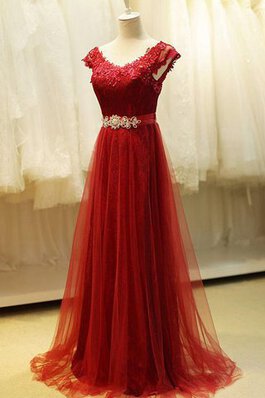 Tüll romantisches Elegantes Ballkleid mit Rücken Schnürung mit Gürtel