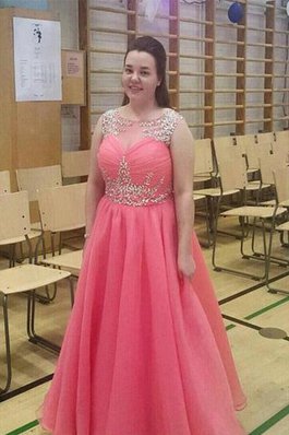 A Linie Prinzessin Chiffon Bodenlanges Ballkleid für Übergröße