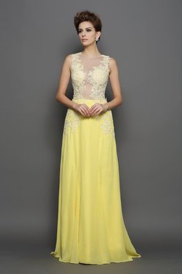 Robe de bal formelle manche nulle ligne a avec décoration dentelle avec chiffon