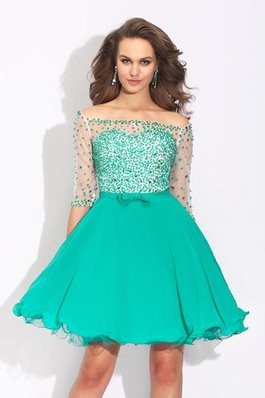 Prinzessin Kurzes Formelles Cocktailkleid mit Perlen aus Chiffon