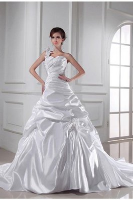 Abito da Sposa Coda A Strascico Cappella Principessa Cuore Allacciato con Festone