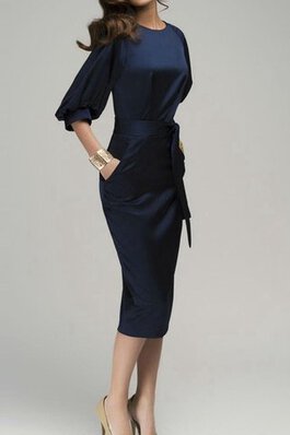 Robe de bal simple de fourreau ceinture avec manche 1/2 en satin