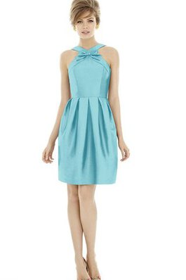 A-Linie gerüschtes mini Brautjungfernkleid mit Gürtel