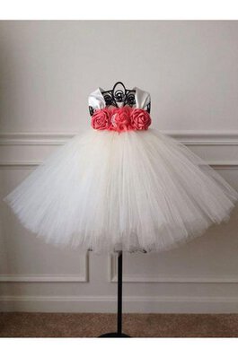 Robe de cortège enfant avec perle en tulle avec fleurs de mode de bal de lotus