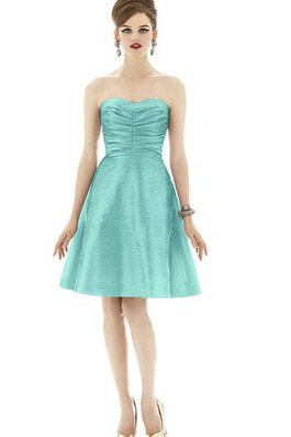 Herz-Ausschnitt gerüschtes A-Line mini Brautjungfernkleid aus Taft