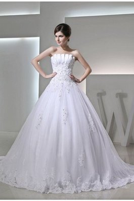 Robe de mariée avec lacets de bustier en satin appliques de mode de bal