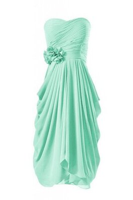 Robe demoiselle d'honneur naturel en chiffon avec zip ruché au drapée