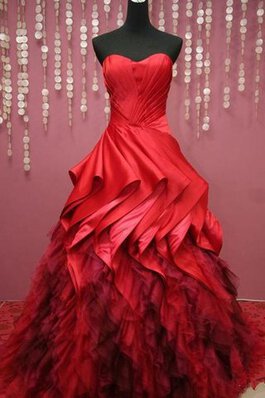 Robe de quinceanera long de traîne moyenne de mode de bal avec sans manches textile en tulle