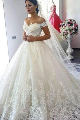 Romántico Vestido de Novia en Tul de Cordón de Brillante