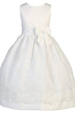 A linie Ärmelloses Blumenmädchenkleid mit Bordüre mit Schmetterlingsknoten
