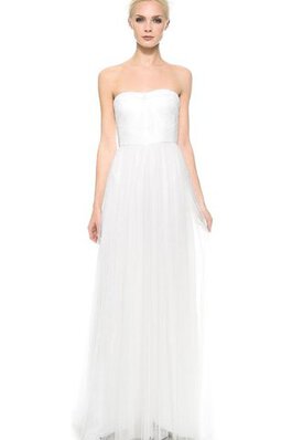 Robe de mariée plissé de fourreau avec sans manches en organza ruché