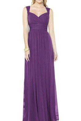 Robe demoiselle d'honneur plissage simple delicat a-ligne avec sans manches