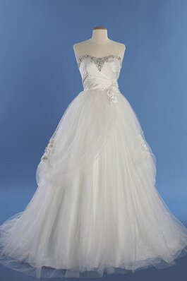 Perlenbesetztes Outdoor klassisches Herz-Ausschnitt bodenlanges Brautkleid mit Juwel Mieder