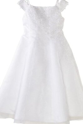 Schulterfrei Spaghetti Träger A-Line Empire Taille knöchellanges Blumenmädchenkleid