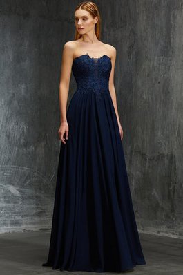 Chiffon Reißverschluss Ärmelloses Abendkleid mit Natürlicher Taille mit Applikation