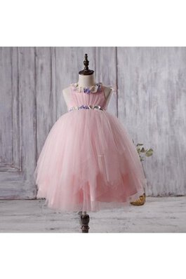 Robe de cortège enfant de mode de bal de lotus avec gradins de tour de ceinture empire