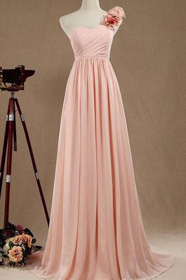 Robe demoiselle d'honneur d'épaule asymétrique en chiffon en satin a-ligne