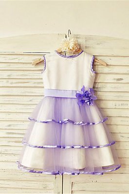 Robe de cortège enfant naturel avec zip de princesse textile en tulle col u profond