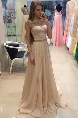 Robe de bal avec manche courte spécial avec cristal col en bateau ligne a