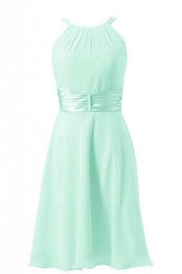 Robe demoiselle d'honneur moderne naturel avec sans manches en chiffon a-ligne