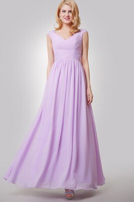 Robe demoiselle d'honneur romantique delicat ruché avec nœud à boucles avec manche courte