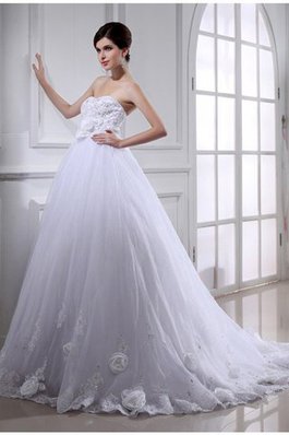 Robe de mariée longue simple ceinture cordon avec perle