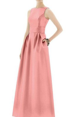 Robe demoiselle d'honneur elégant plissage en satin ligne a poches