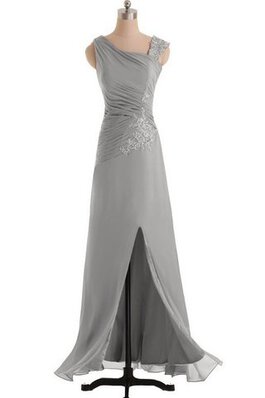 Robe demoiselle d'honneur elégant avec chiffon avec décoration dentelle avec perle avec zip