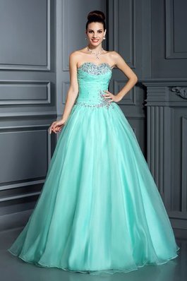 Duchesse-Linie Organza Bodenlanges Anständiges Quinceanera Kleid mit Perlen