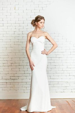 Robe de mariée elégant manche nulle avec zip en plage en satin