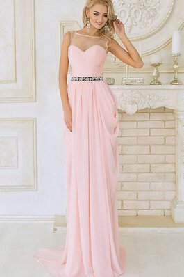 Natürliche Taile enges kurze Ärmeln Chiffon Ballkleid mit Rüschen mit gekappten Ärmeln