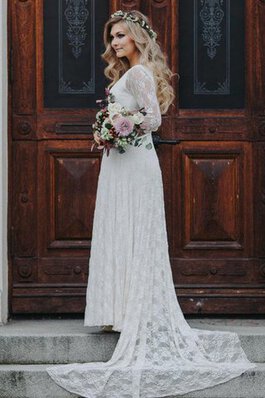 Robe de mariée nature modeste collant en chiffon ceinture en étoffe