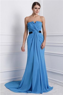 Robe de bal longue de traîne courte avec zip de princesse en chiffon