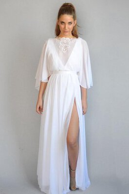 Robe de mariée v col profonde de col entaillé longueur au ras du sol ceinture col en bateau