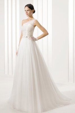 Robe de mariée facile naturel romantique d'épaule asymétrique textile en tulle