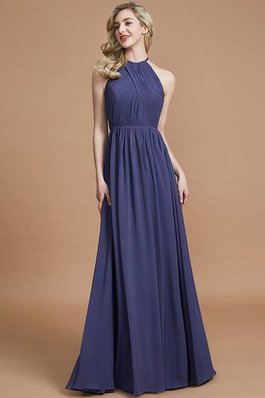 Robe demoiselle d'honneur naturel a-ligne manche nulle en chiffon de princesse