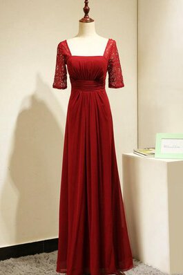 Chiffon A-Linie normale Taille langes bodenlanges Brautjungfernkleid mit halben Ärmeln