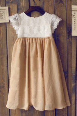 Robe de cortège enfant longue avec chiffon ligne a jusqu'au sol de princesse