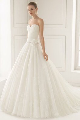 Moderno Vestido de Novia de Apliques de Escote Corazón de Cintura Baja