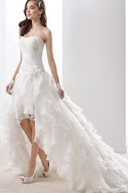 Robe de mariée facile plissé ruchés longs avec chiffon avec perle