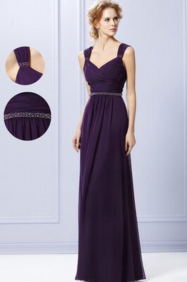 Perlenbesetztes geschichtes V-Ausschnitt A-Line Brautjungfernkleid