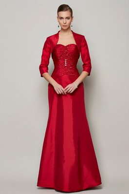 Robe de soirée longue en taffetas a-ligne manche nulle avec perle