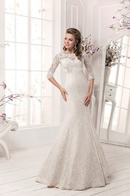 Abito da Sposa con Cristino Sirena stravagante in pizzo Vintage con Mezze Maniche