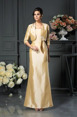 Robe mère de mariée longue de fourreau avec sans manches en taffetas avec zip