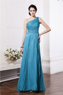 Robe demoiselle d'honneur longue plissage de fourreau avec perle avec chiffon