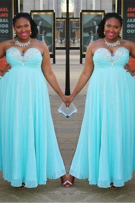 A Linie Herz-Ausschnitt Reißverschluss Bodenlanges Ballkleid für Übergröße
