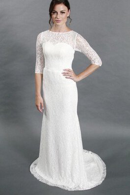 Robe de mariée vintage modeste avec manche 1/2 fermeutre eclair