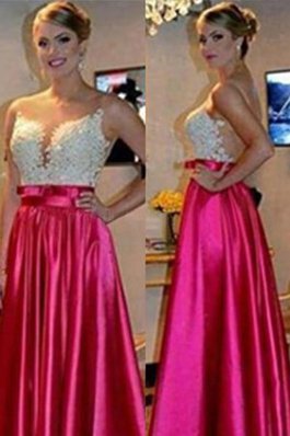 A-Linie Satin Bezaubernd Bodenlanges Ballkleid mit Applike