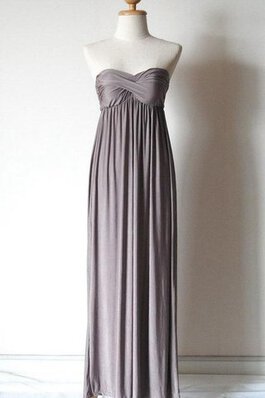Ärmelloses Chiffon Herz-Ausschnitt A-Line informelles bodenlanges Brautjungfernkleid